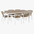 Conjunto Mesa e 6 Cadeiras de Exterior SIESTA | 180×90×75 cm - Gato Preto