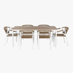 Conjunto Mesa e 6 Cadeiras de Exterior SIESTA | 180×90×75 cm - Gato Preto