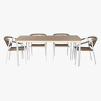 Conjunto Mesa e 6 Cadeiras de Exterior SIESTA | 180×90×75 cm - Gato Preto