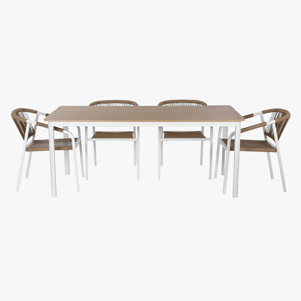 Conjunto Mesa e 6 Cadeiras de Exterior SIESTA | 180×90×75 cm - Gato Preto