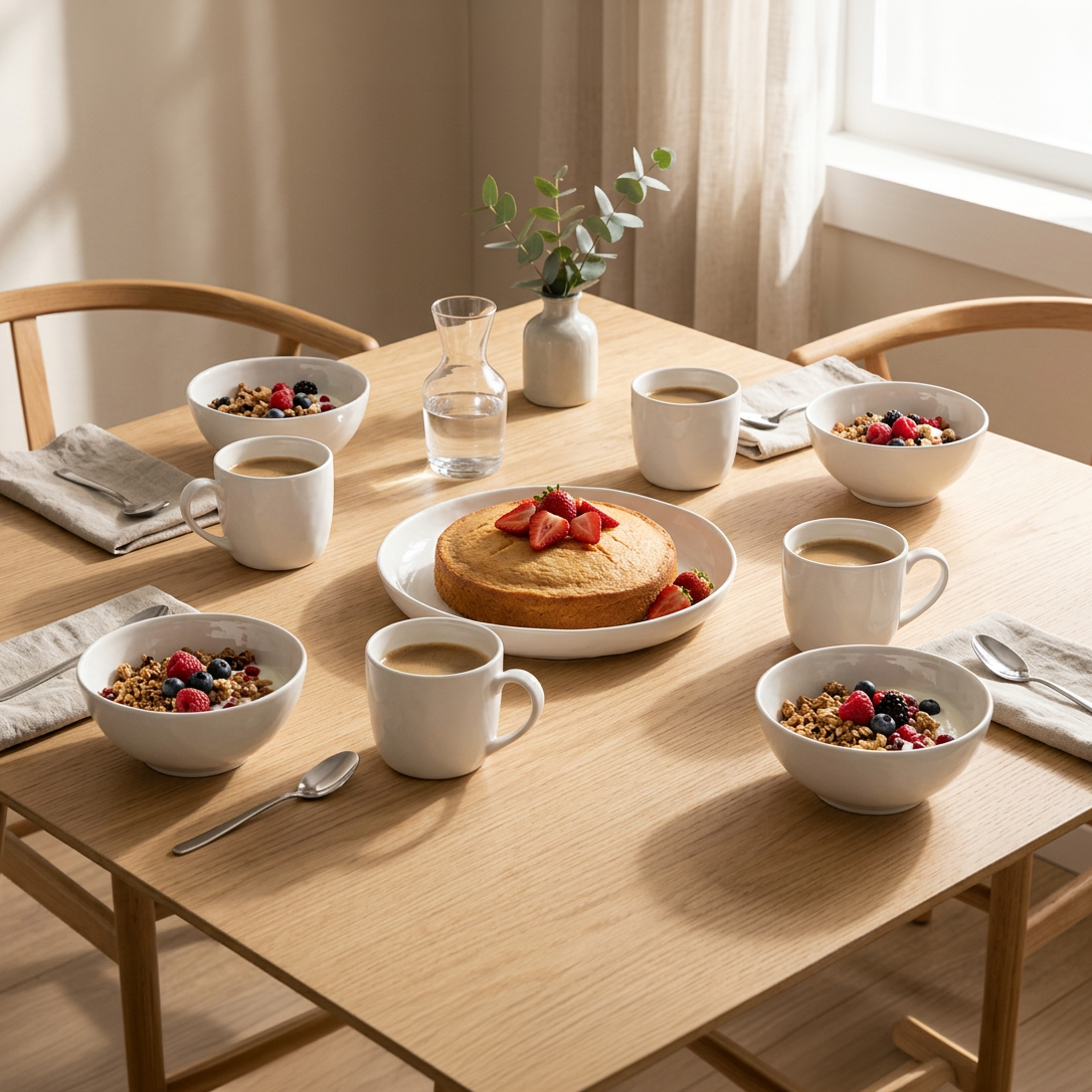 Conjunto Pequeno-Almoço 4 Pessoas — 9 Peças Martelado | BREEZE