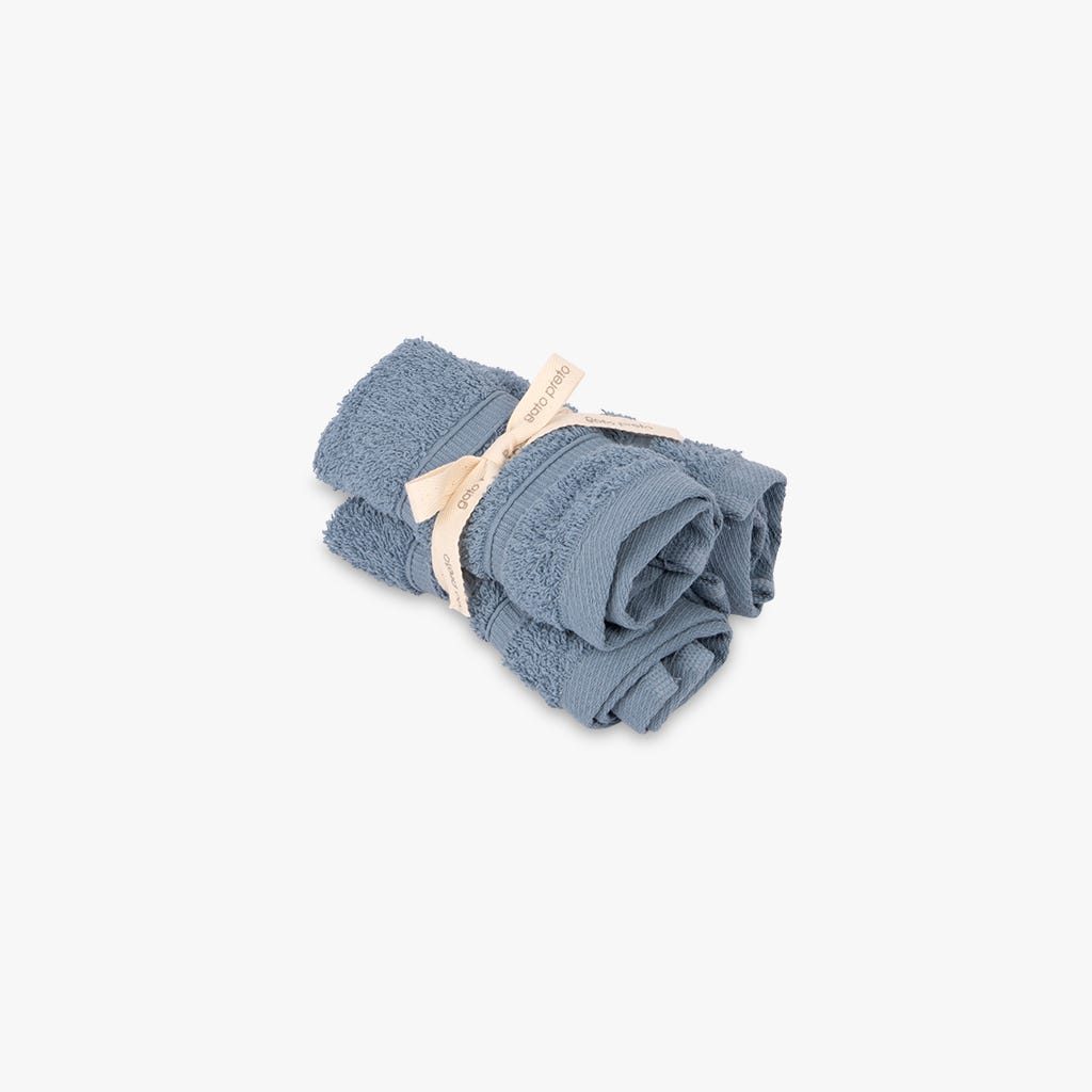 Conjunto Toalhetes Algodão Azul 4EVERYDAY - Gato Preto