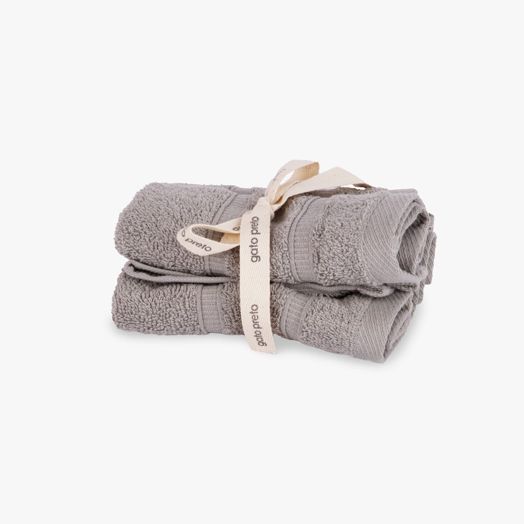 Conjunto Toalhetes de Algodão Cinza 4EVERYDAY - Gato Preto