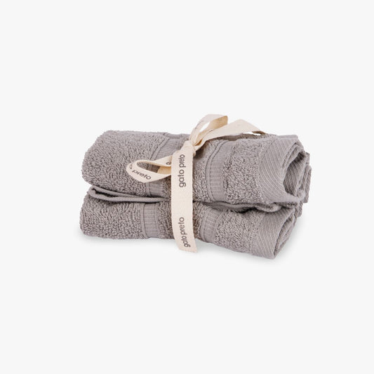 Conjunto Toalhetes de Algodão Cinza 4EVERYDAY - Gato Preto