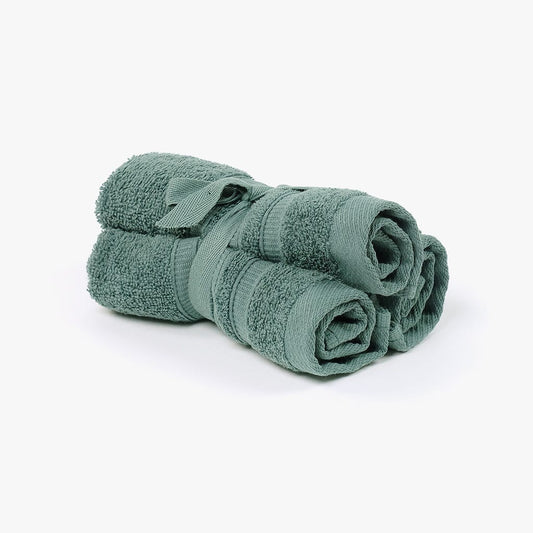 Conjunto Toalhetes de Algodão Verde Escuro 4EVERYDAY - Gato Preto