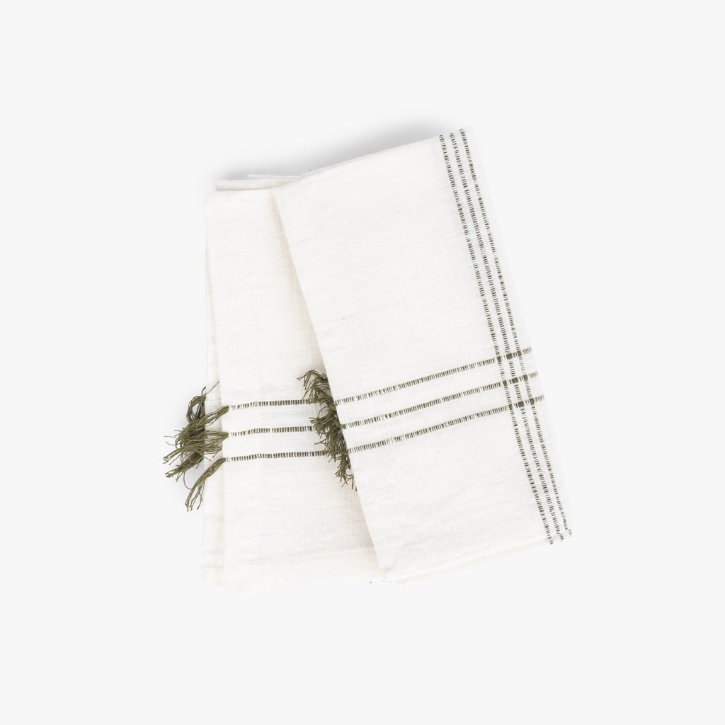 Conjuntos de 2 Guardanapos Bege e Verde 45x45 SOFT NATURE - Gato Preto