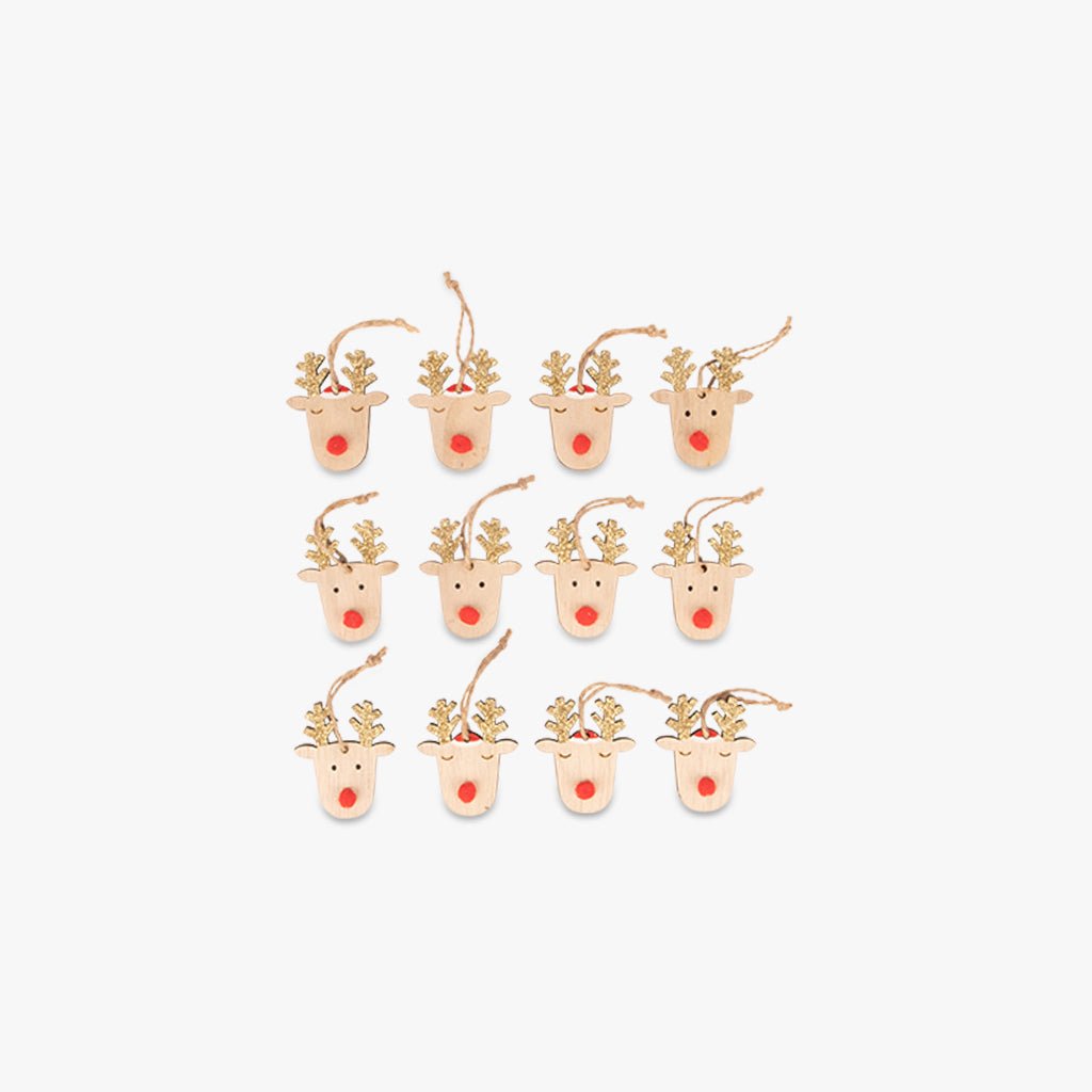 Conjuto de 12 Renas de Natal KITSCH - Gato Preto