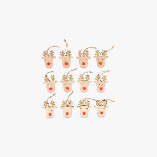 Conjuto de 12 Renas de Natal KITSCH - Gato Preto