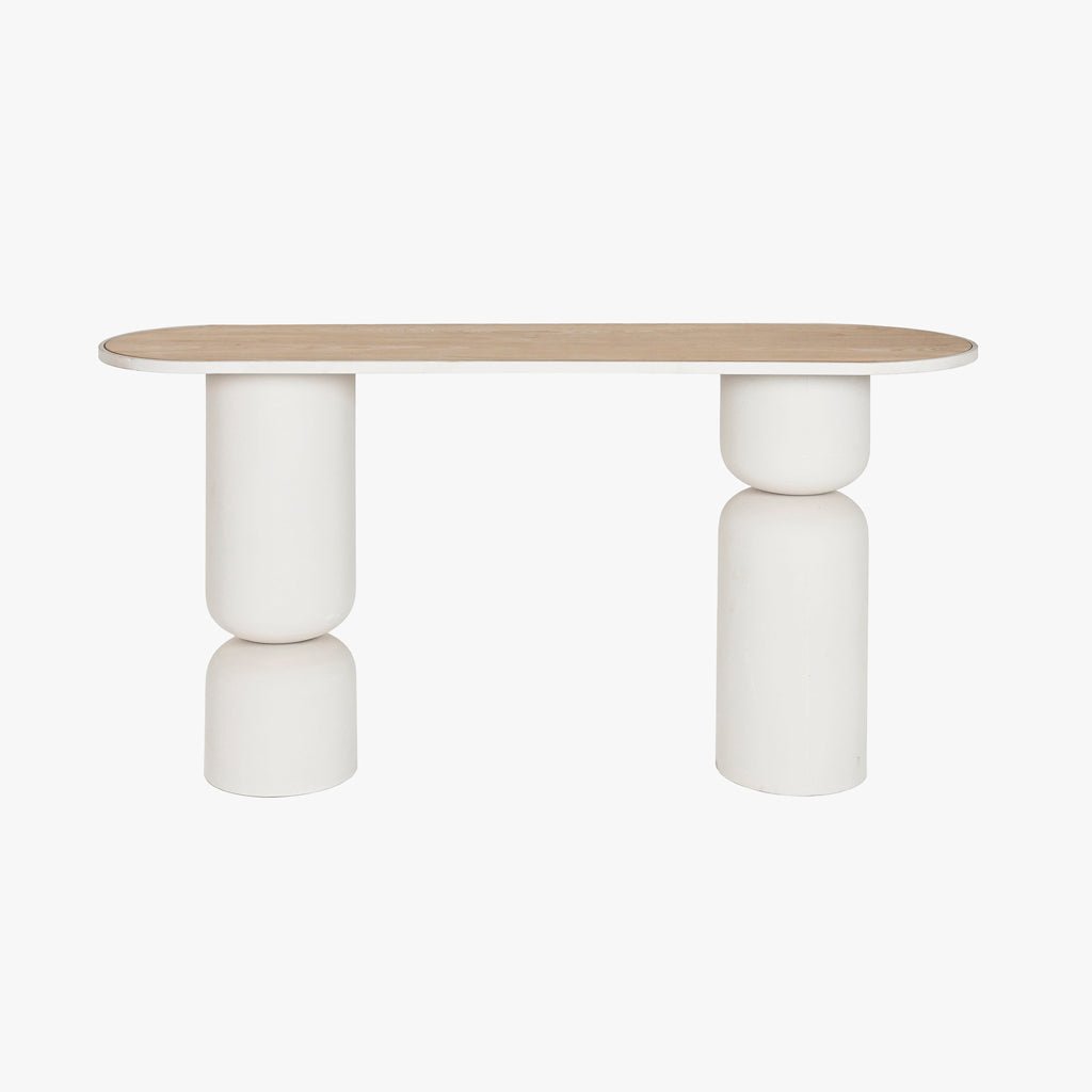 Consola Branca com Madeira 150x45 ZENA - Gato Preto