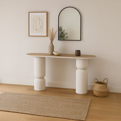 Consola Branca com Madeira 150x45 ZENA - Gato Preto