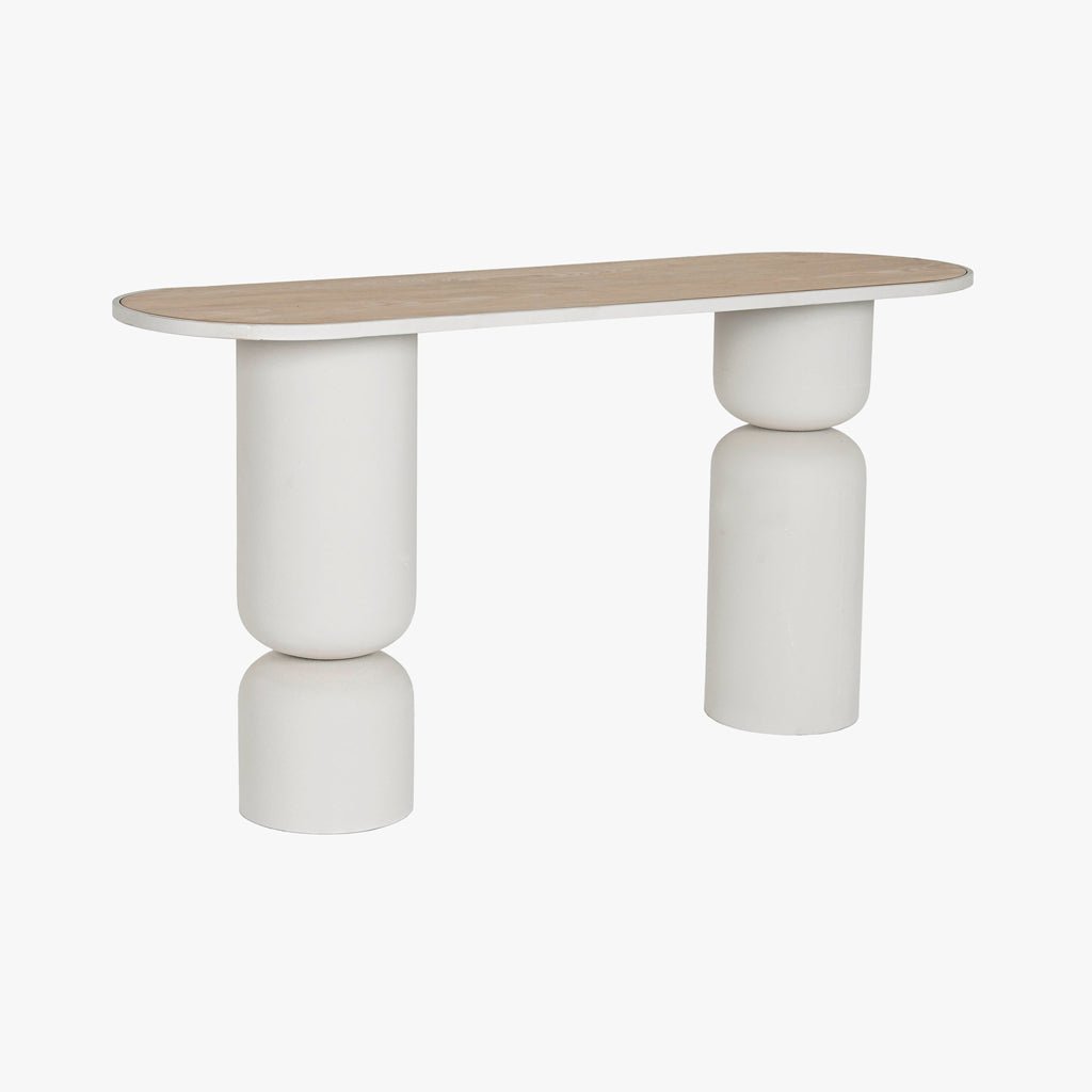 Consola Branca com Madeira 150x45 ZENA - Gato Preto