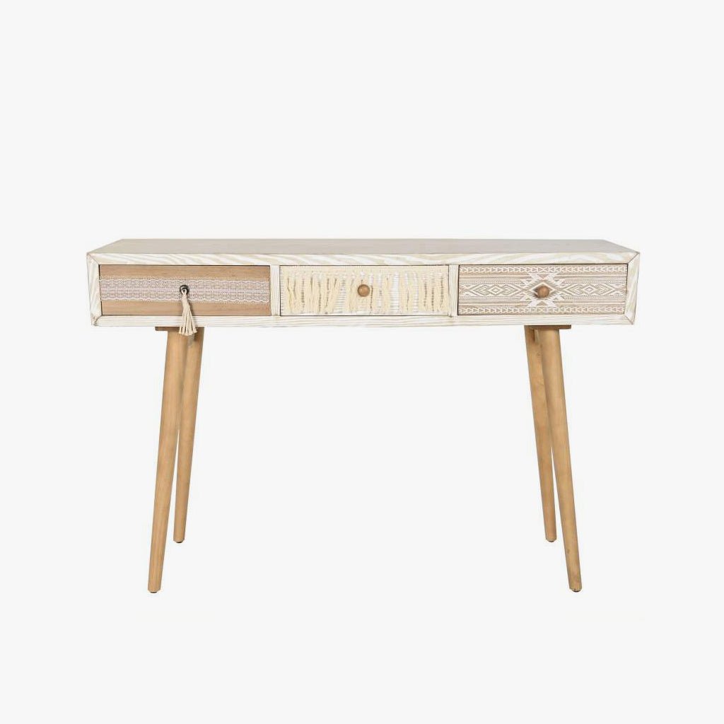 Consola Branca com Três Gavetas ZENA - Gato Preto