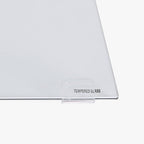 Consola Cinza Claro com Estrutura em Vidro Transparente | 120x40x76 cm | PRISMA - Gato Preto