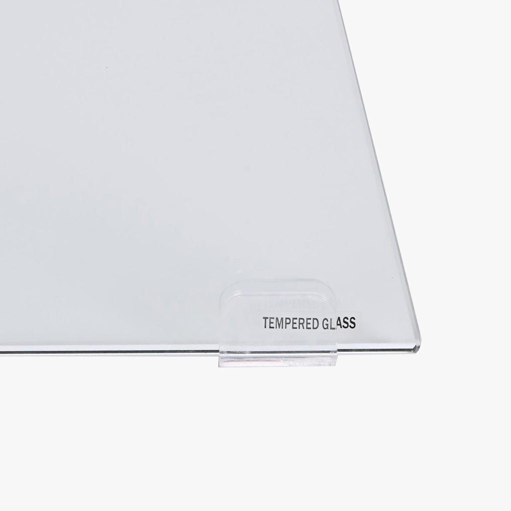 Consola Cinza Claro com Estrutura em Vidro Transparente | 120x40x76 cm | PRISMA - Gato Preto