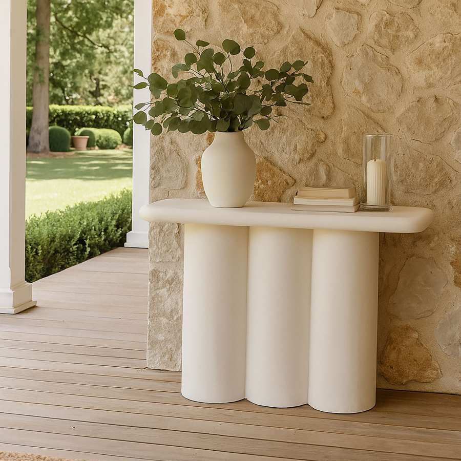 Consola MDF Branca ZENA - Gato Preto