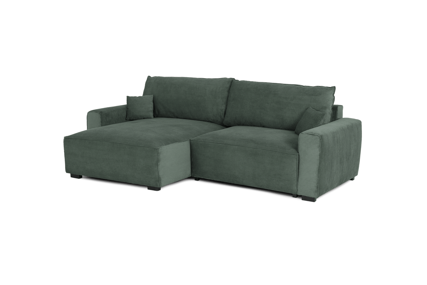 CÓPIA TESTE - Sofá cama com chaise longue reversível verde LAUREN (Cópia) - Gato Preto