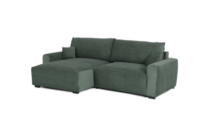 CÓPIA TESTE - Sofá cama com chaise longue reversível verde LAUREN (Cópia) - Gato Preto