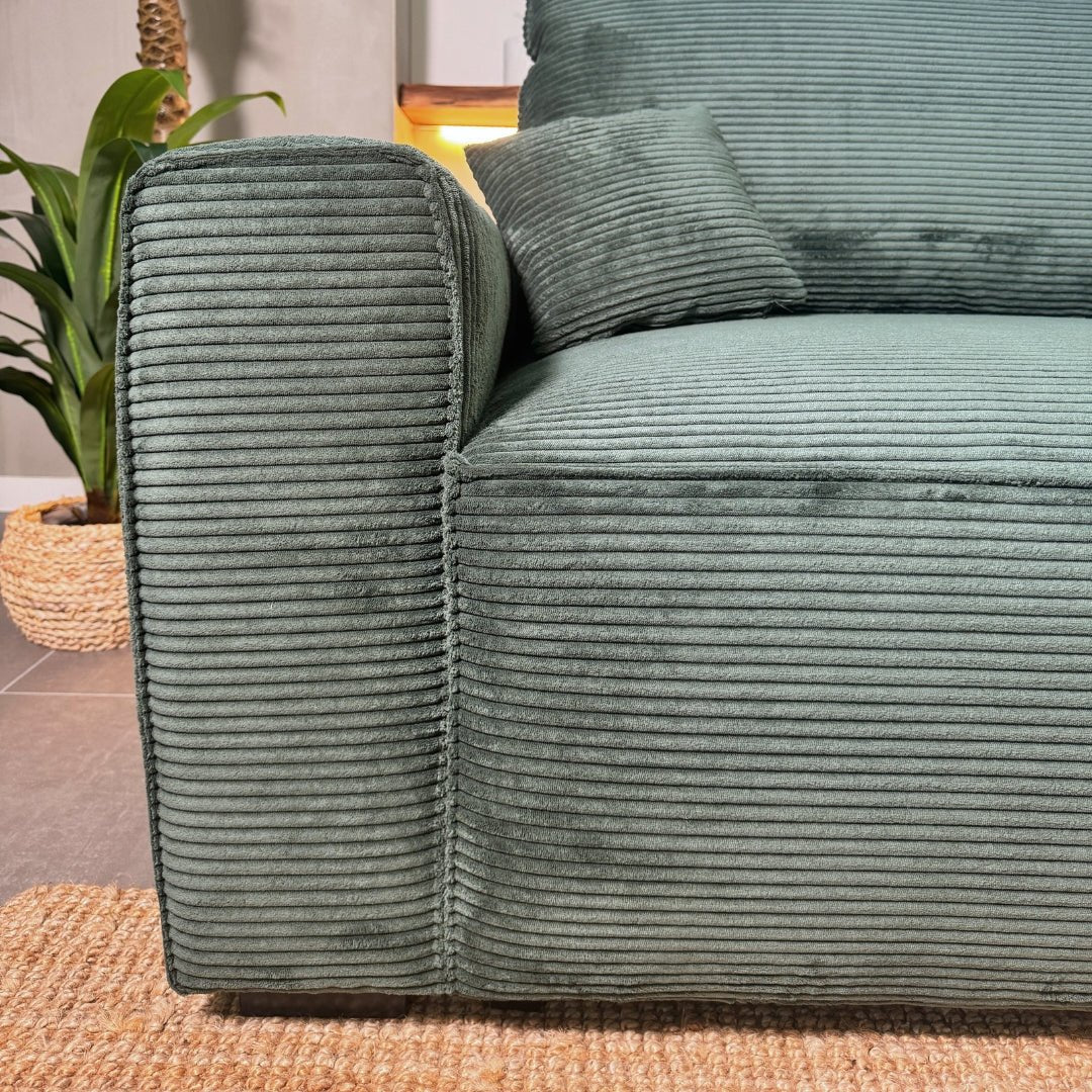 CÓPIA TESTE - Sofá cama com chaise longue reversível verde LAUREN (Cópia) - Gato Preto