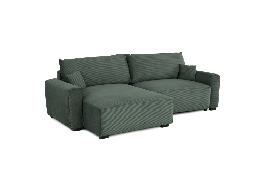 CÓPIA TESTE - Sofá cama com chaise longue reversível verde LAUREN (Cópia) - Gato Preto