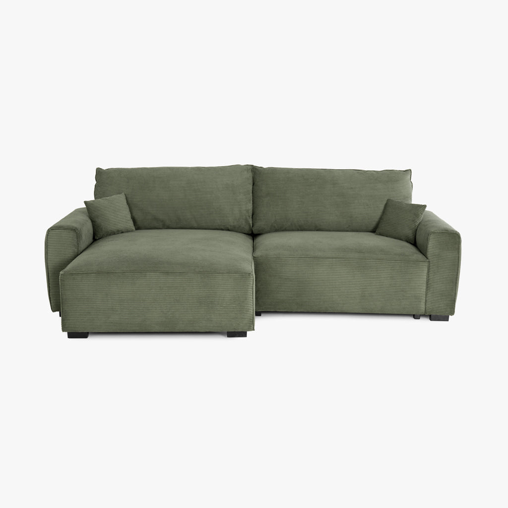 CÓPIA TESTE - Sofá cama com chaise longue reversível verde LAUREN (Cópia) - Gato Preto