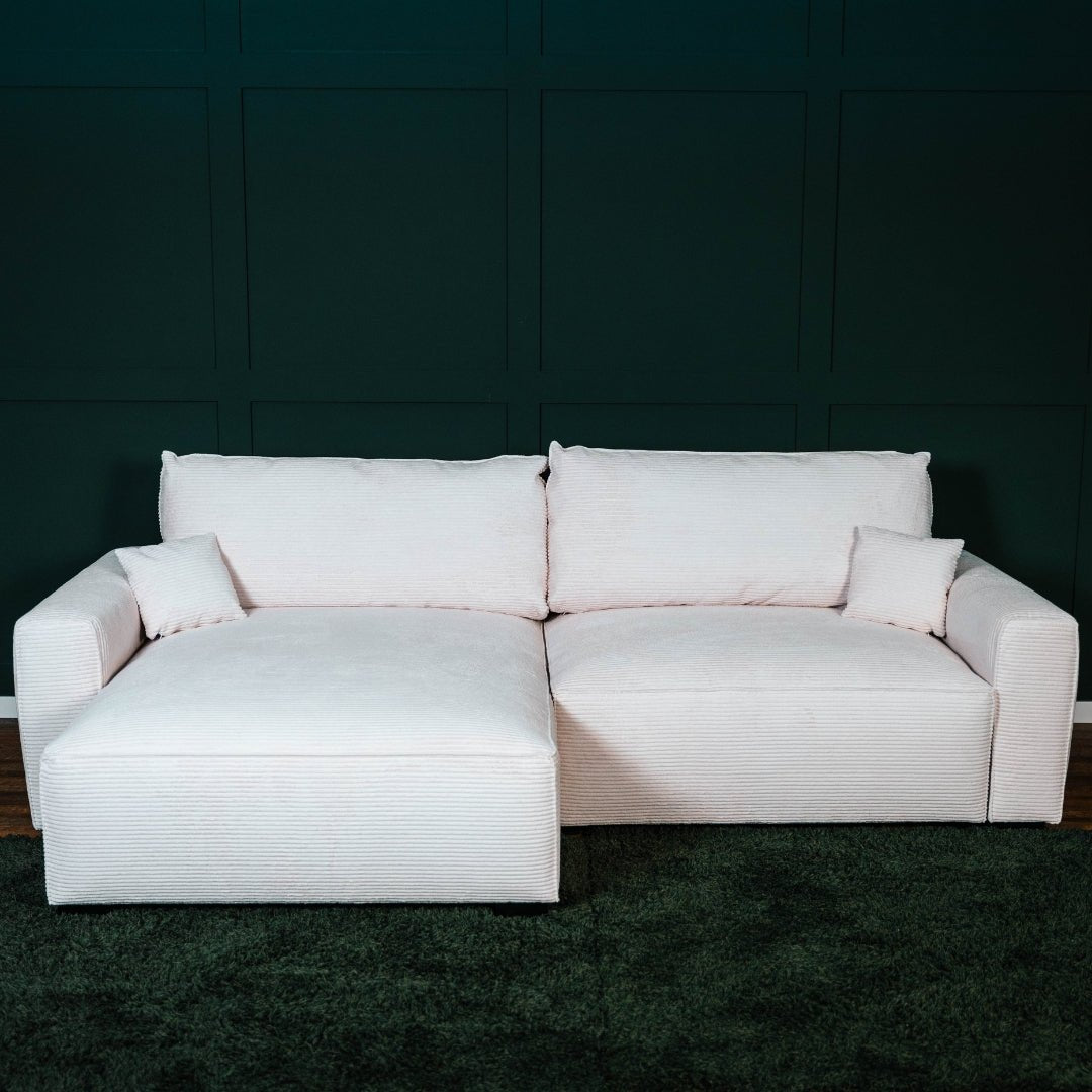 CÓPIA TESTE - Sofá cama com chaise longue reversível verde LAUREN (Cópia) - Gato Preto