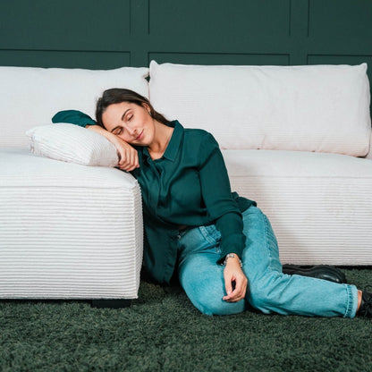 CÓPIA TESTE - Sofá cama com chaise longue reversível verde LAUREN (Cópia) - Gato Preto