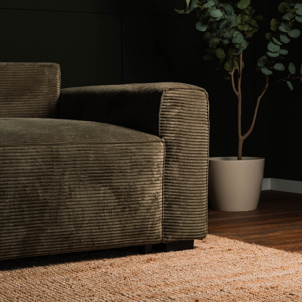 CÓPIA TESTE - Sofá cama com chaise longue reversível verde LAUREN (Cópia) - Gato Preto