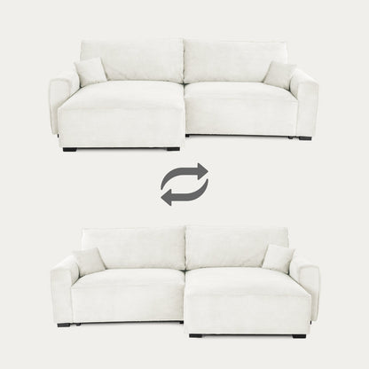 CÓPIA TESTE - Sofá cama com chaise longue reversível verde LAUREN (Cópia) - Gato Preto