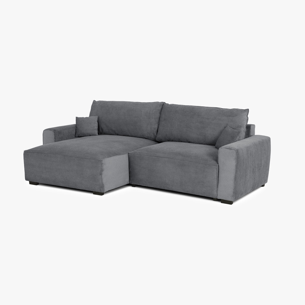 CÓPIA TESTE - Sofá cama com chaise longue reversível verde LAUREN (Cópia) - Gato Preto