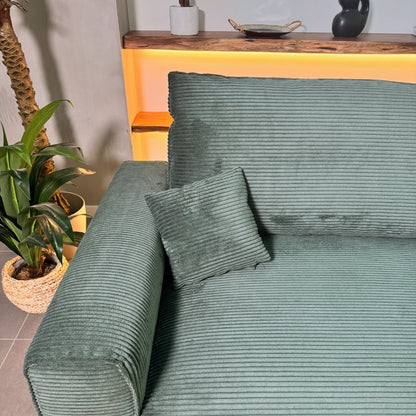 CÓPIA TESTE - Sofá cama com chaise longue reversível verde LAUREN (Cópia) - Gato Preto