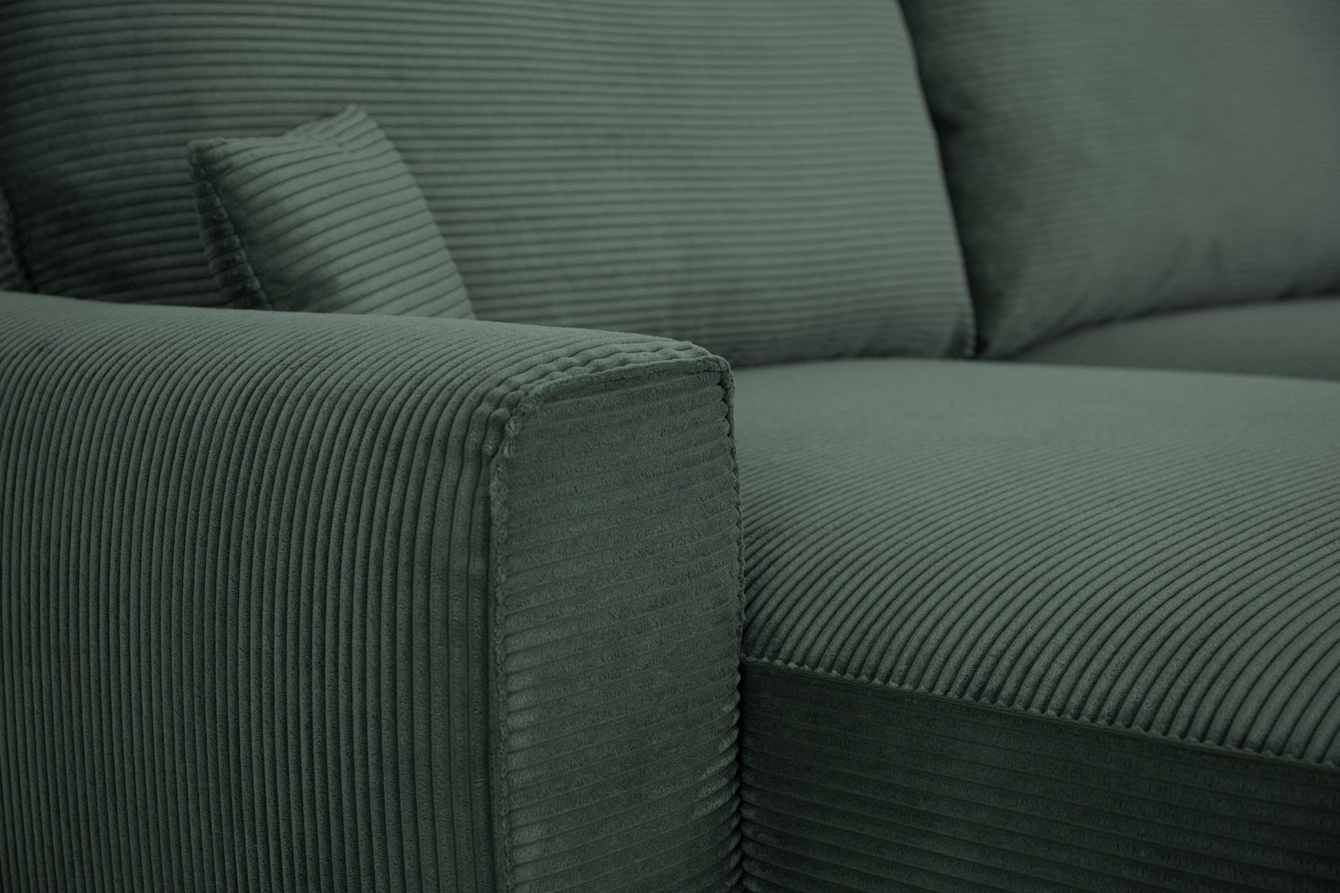 CÓPIA TESTE - Sofá cama com chaise longue reversível verde LAUREN (Cópia) - Gato Preto