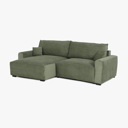 CÓPIA TESTE - Sofá cama com chaise longue reversível verde LAUREN (Cópia) - Gato Preto