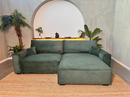 CÓPIA TESTE - Sofá cama com chaise longue reversível verde LAUREN (Cópia) - Gato Preto