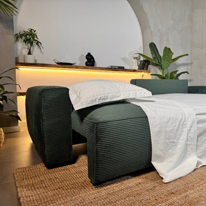 CÓPIA TESTE - Sofá cama com chaise longue reversível verde LAUREN (Cópia) - Gato Preto