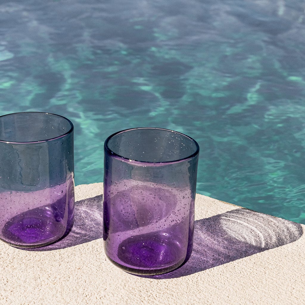 Copo Baixo Púrpura BUBBLES - Gato Preto