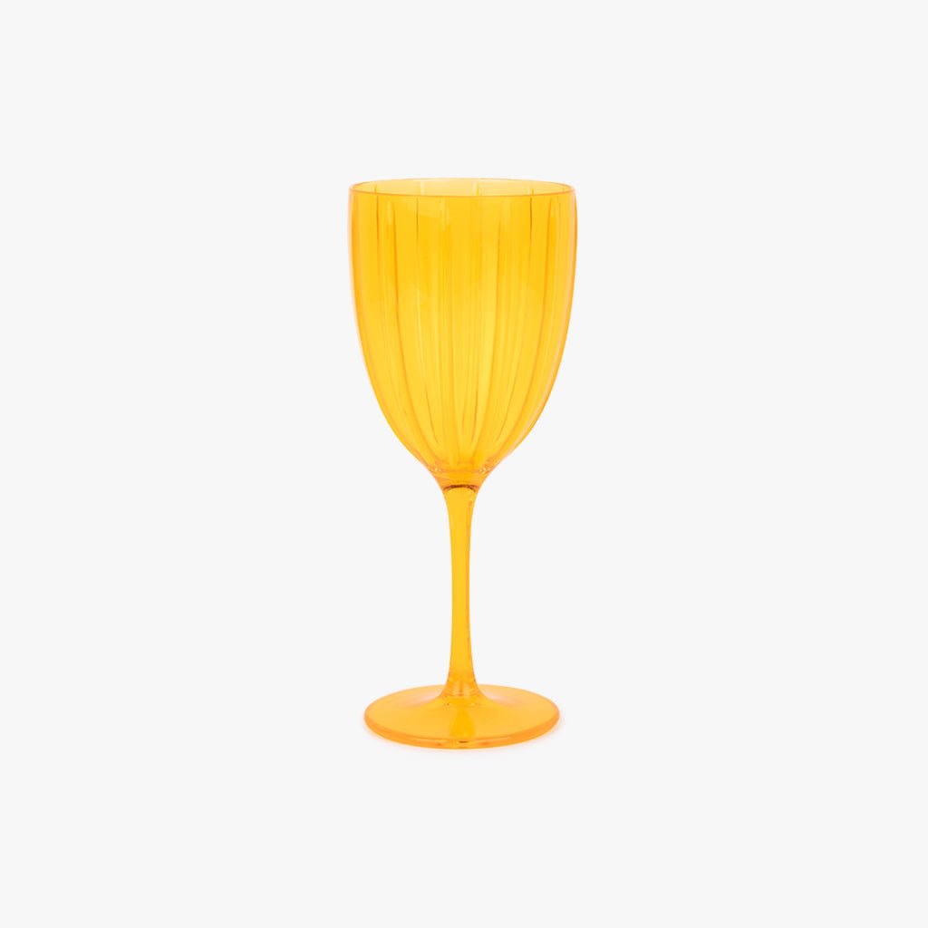 Copo de Acrílico com Pé Amarelo 410 ml VITORIA - Gato Preto