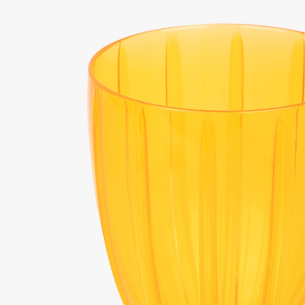 Copo de Acrílico com Pé Amarelo 410 ml VITORIA - Gato Preto