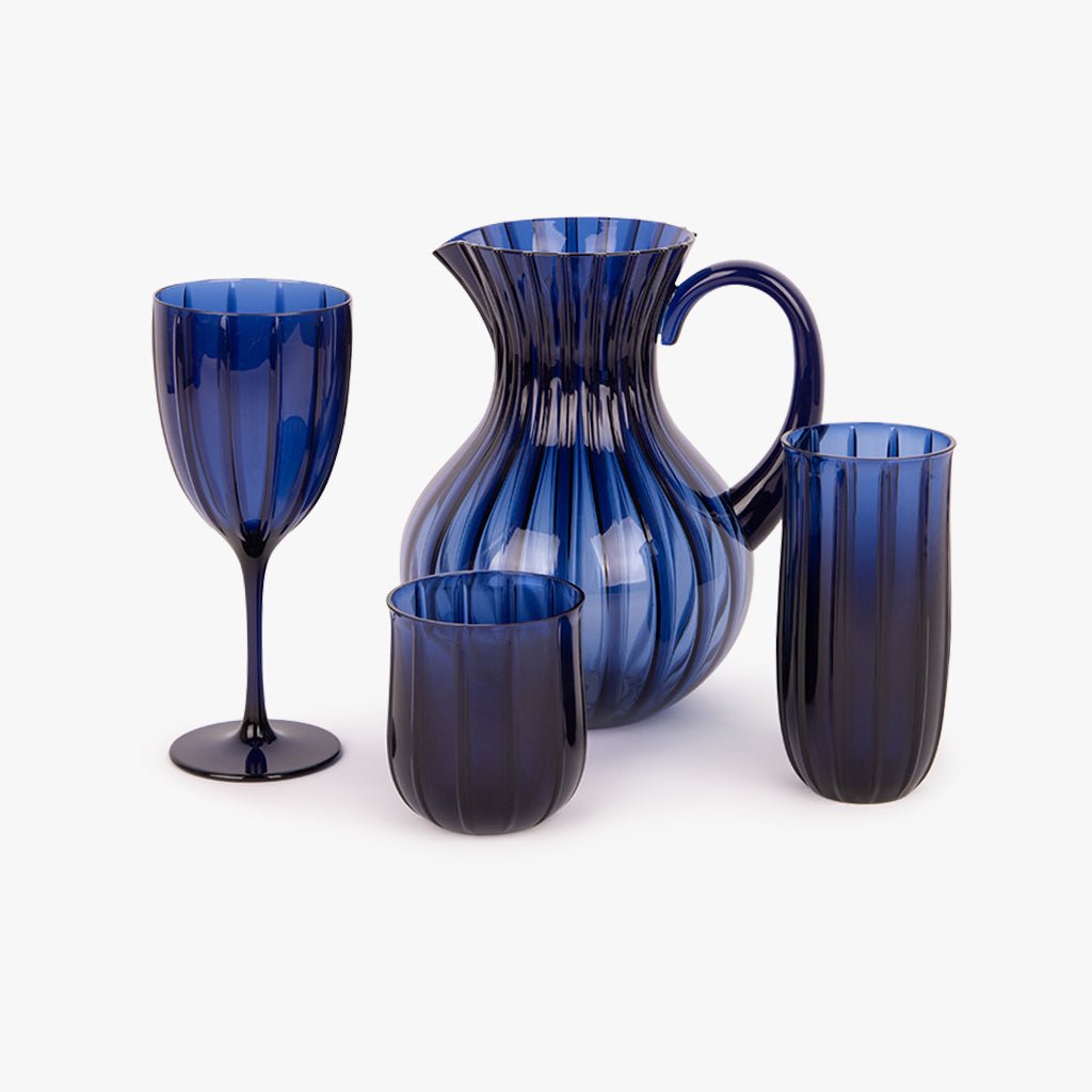 Copo de Acrílico com Pé Azul 410 ml VITORIA - Gato Preto