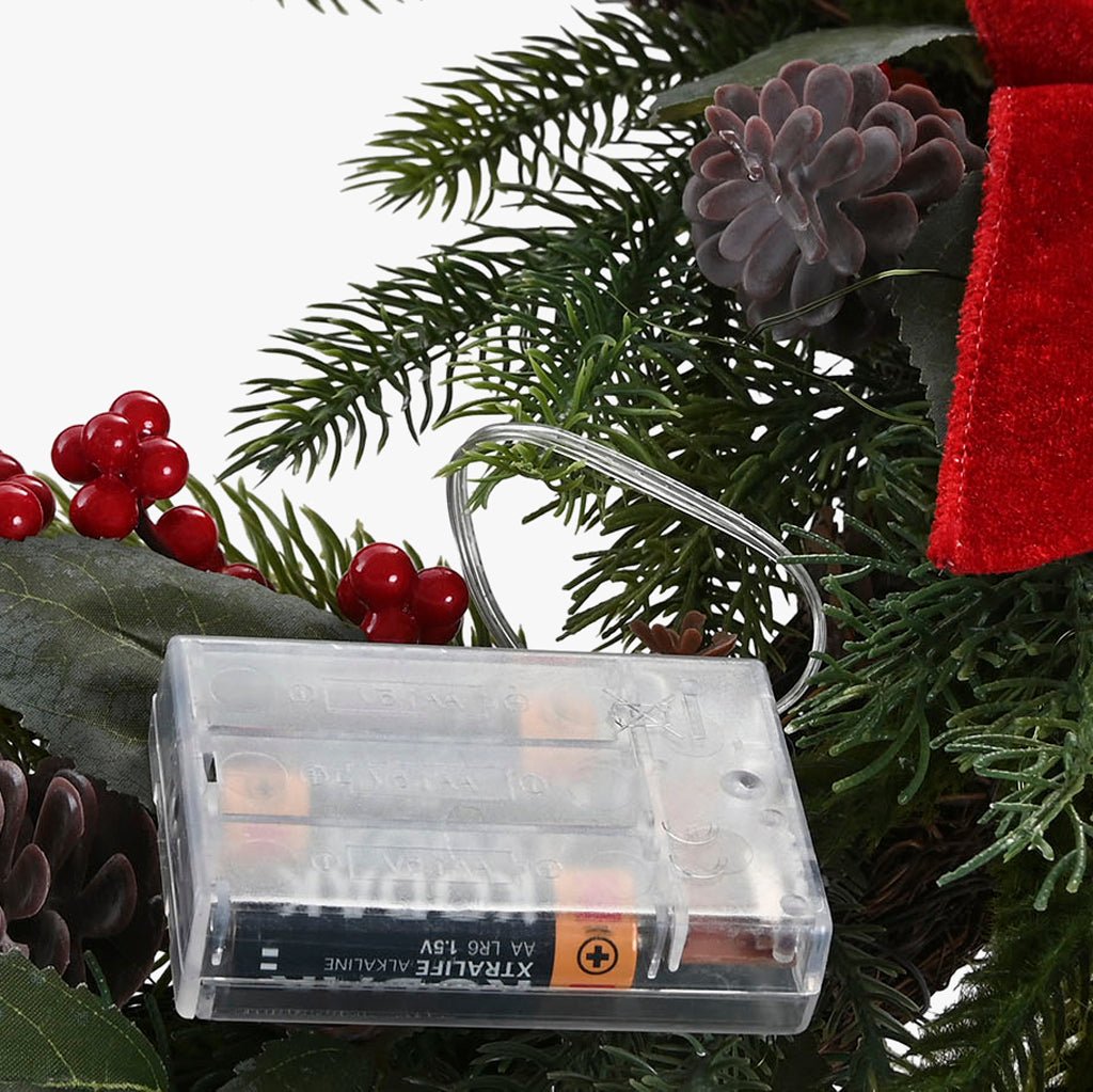 Coroa Laço LED 60cm ALPINE - Gato Preto