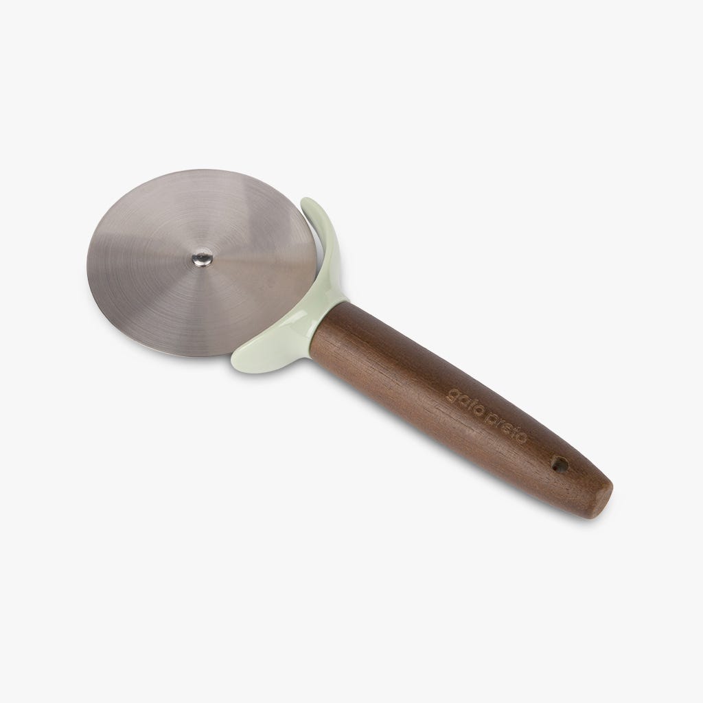 Cortador de Pizza Verde JADE - Gato Preto