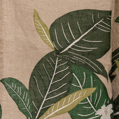 Cortinado de Linho Bege com Folhas GREEN SENSE - Gato Preto