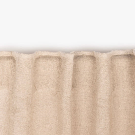 Cortinado de Linho Bege com Folhas GREEN SENSE - Gato Preto