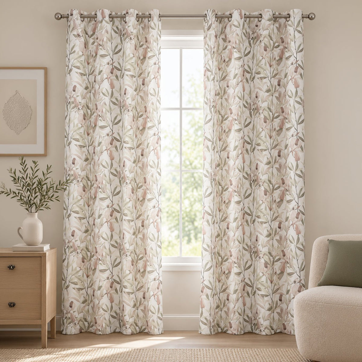 Cortinado Folhas 140x260 FLOREA - Gato Preto