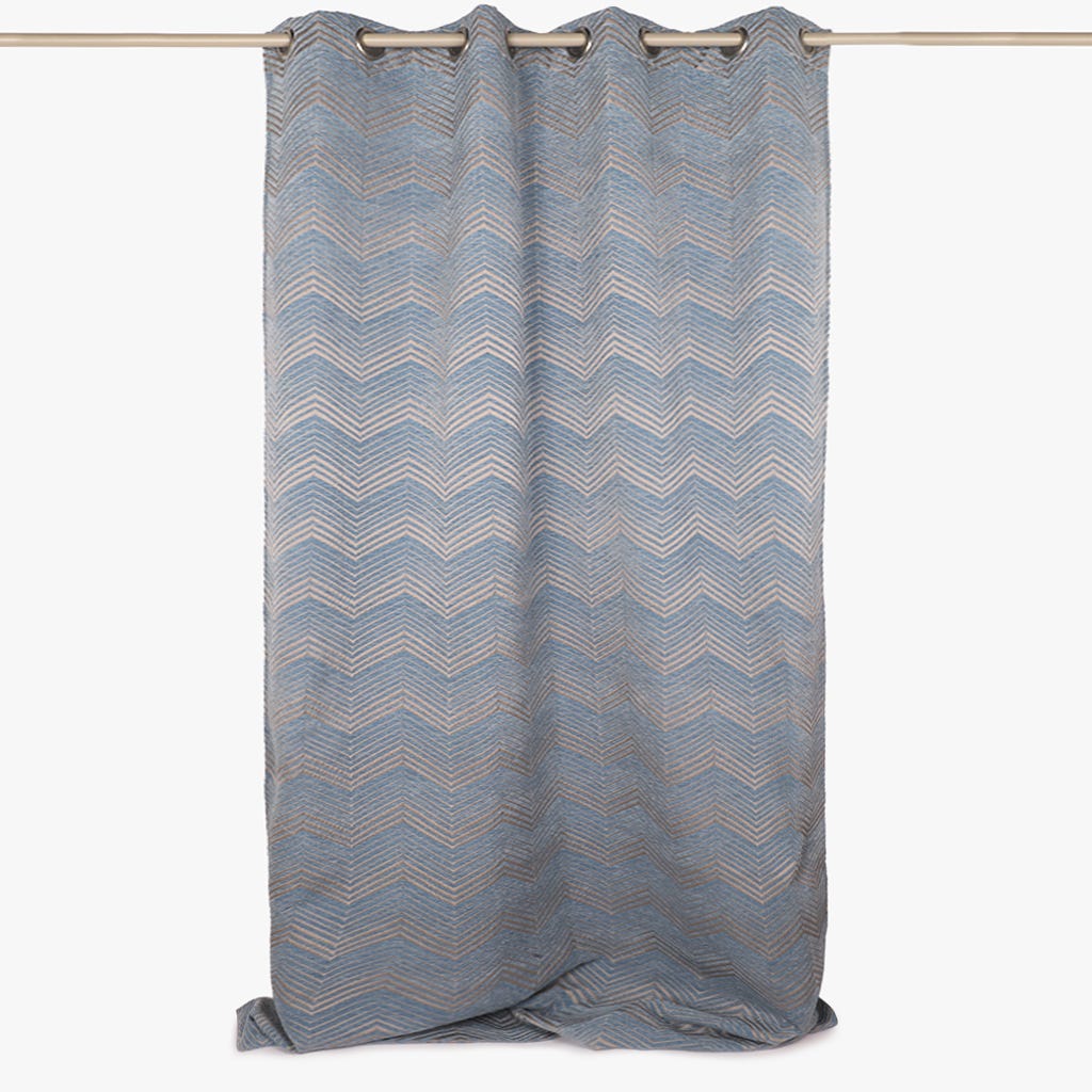 Cortinado Opaco ZigZag Azul HERITAGE
