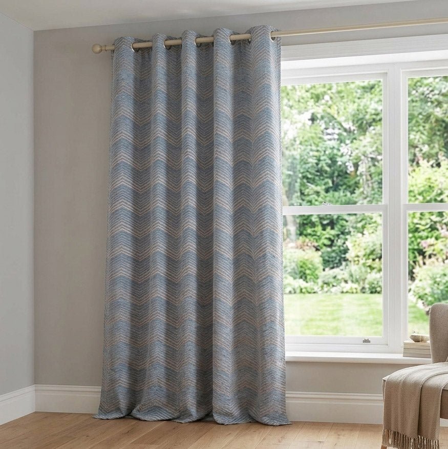 Cortinado Opaco ZigZag Azul HERITAGE - Gato Preto