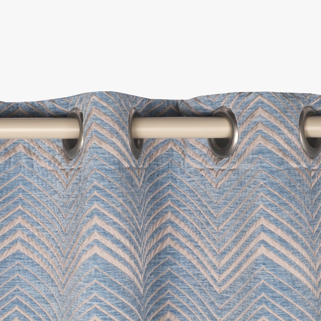 Cortinado Opaco ZigZag Azul HERITAGE - Gato Preto