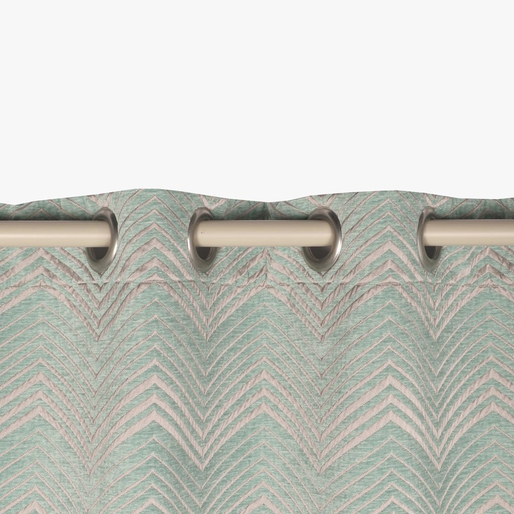 Cortinado Opaco ZigZag Verde HERITAGE - Gato Preto