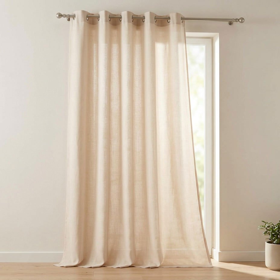 Cortinado Semi Opaco Bege 4EVERYDAY - Gato Preto