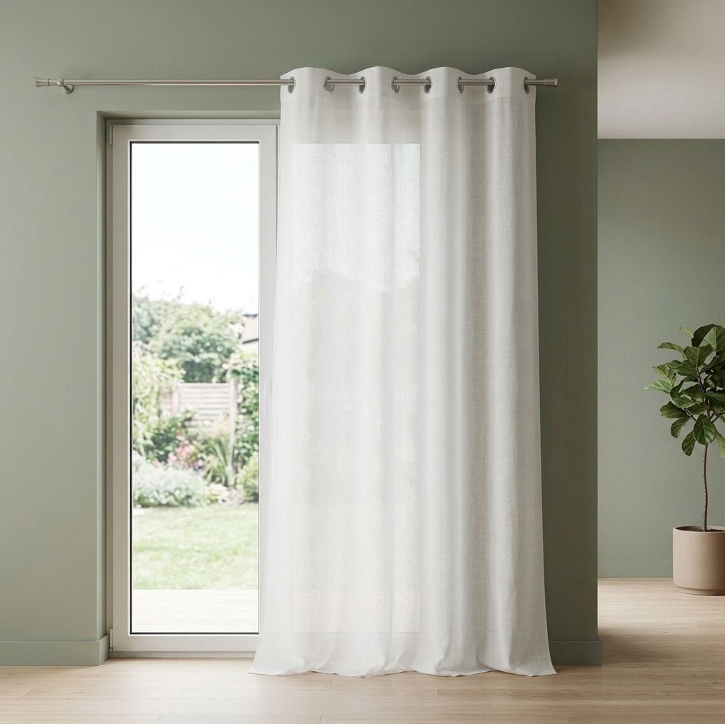 Cortinado Semi Opaco Branco 4EVERYDAY - Gato Preto