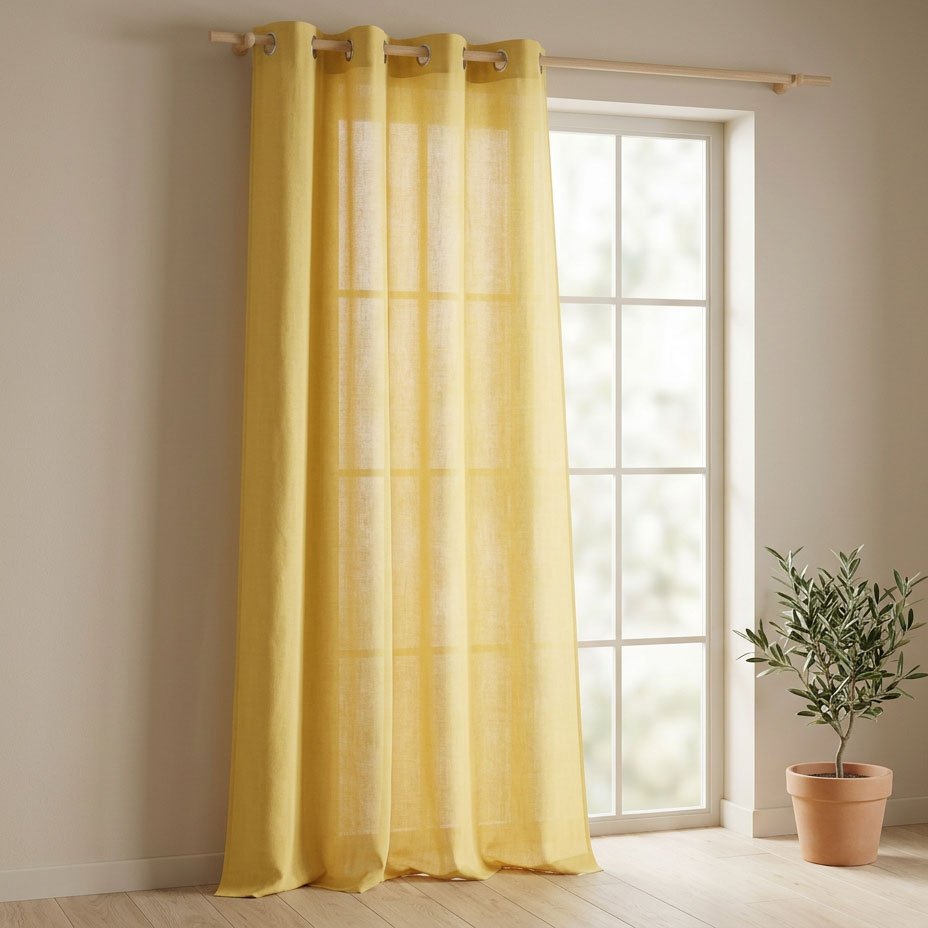Cortinado Semi Opaco Mostarda 4EVERYDAY - Gato Preto